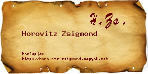 Horovitz Zsigmond névjegykártya