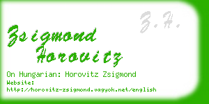 zsigmond horovitz business card